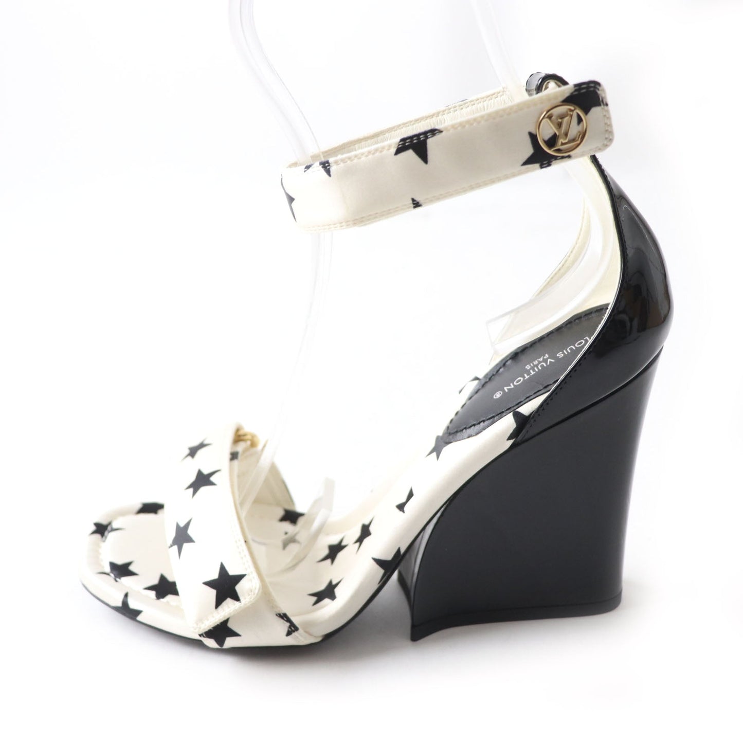 Louis Vuitton Satin Ankle Strap Sandals 37.5