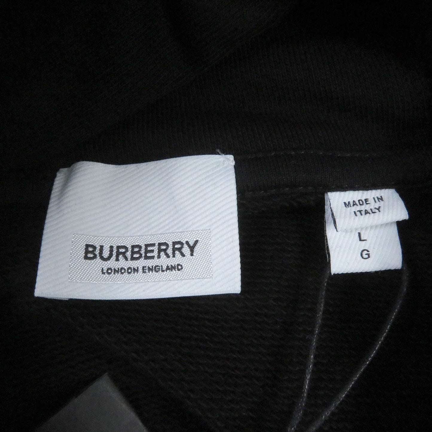 Burberry Cotton Wool Pullover Hoodie Black L