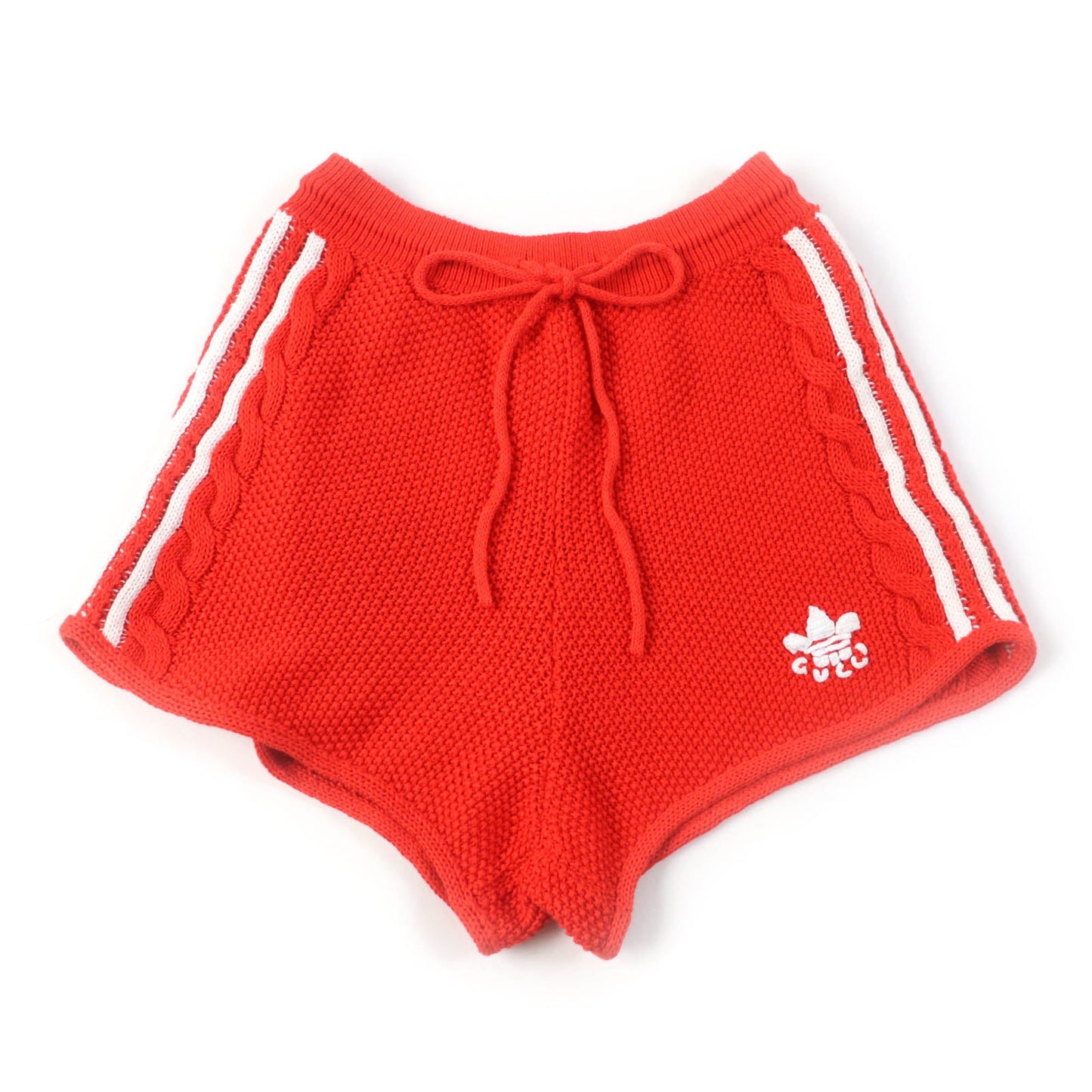 GUCCI adidas Trefoil Knit Shorts Orange M