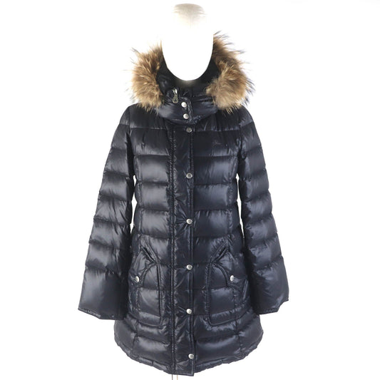 Burberry Checkered Hooded Down Coat Black Women