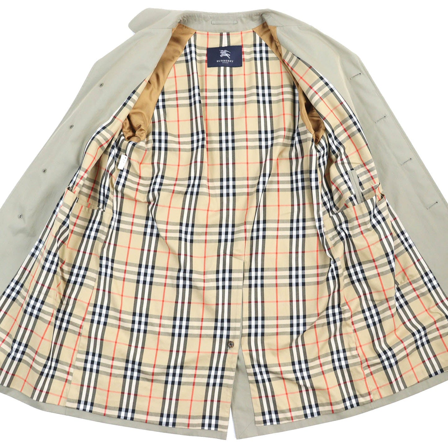 Burberry Cotton Nova Check Lining Coat Khaki