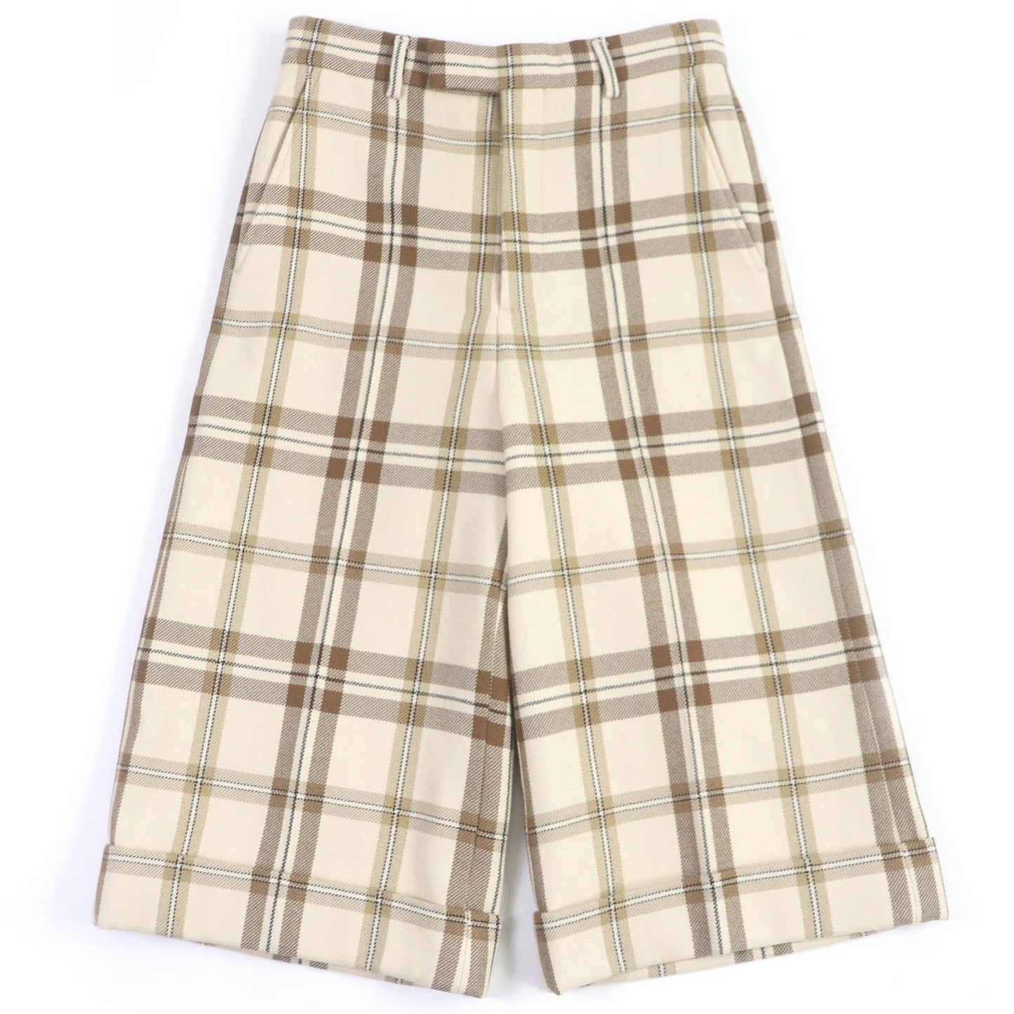 Gucci Wool Rayon Check Wide Shorts 44