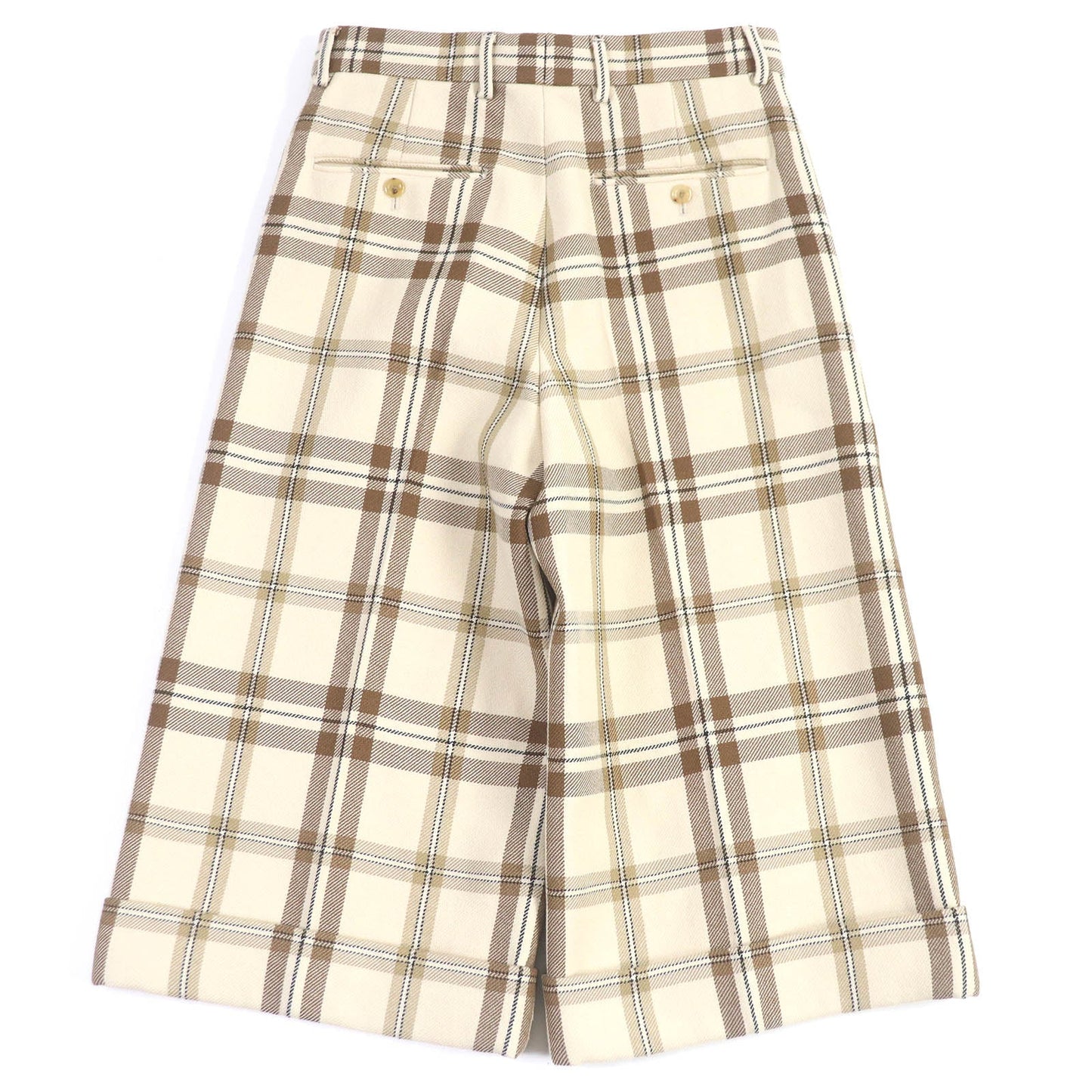 Gucci Wool Rayon Check Wide Shorts 44