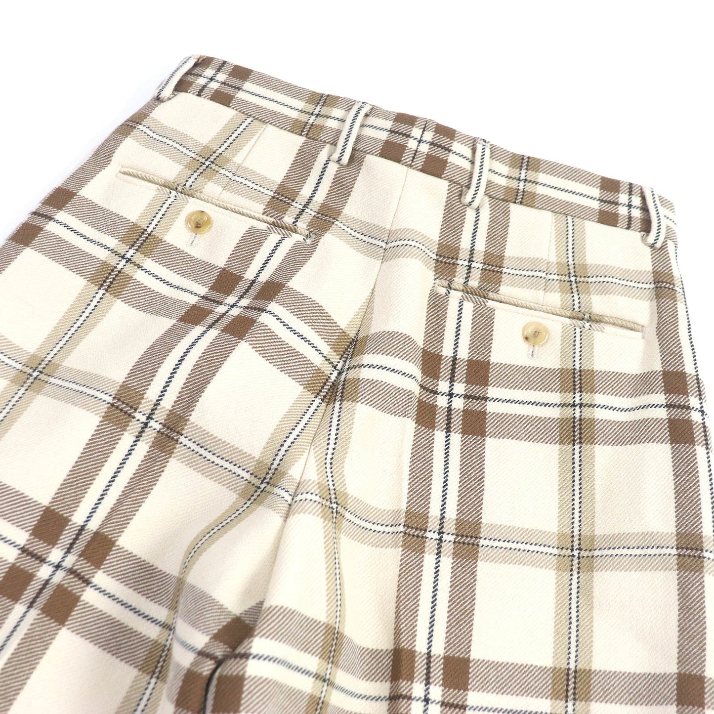 Gucci Wool Rayon Check Wide Shorts 44