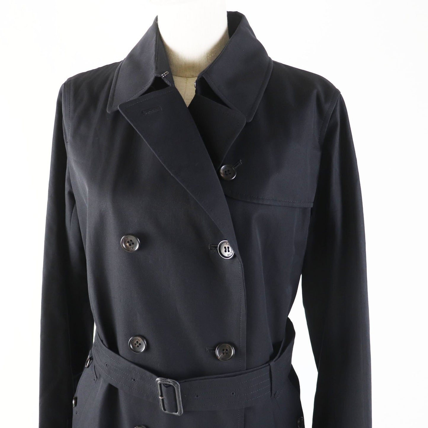 Burberry Cotton Trench Coat Black Women