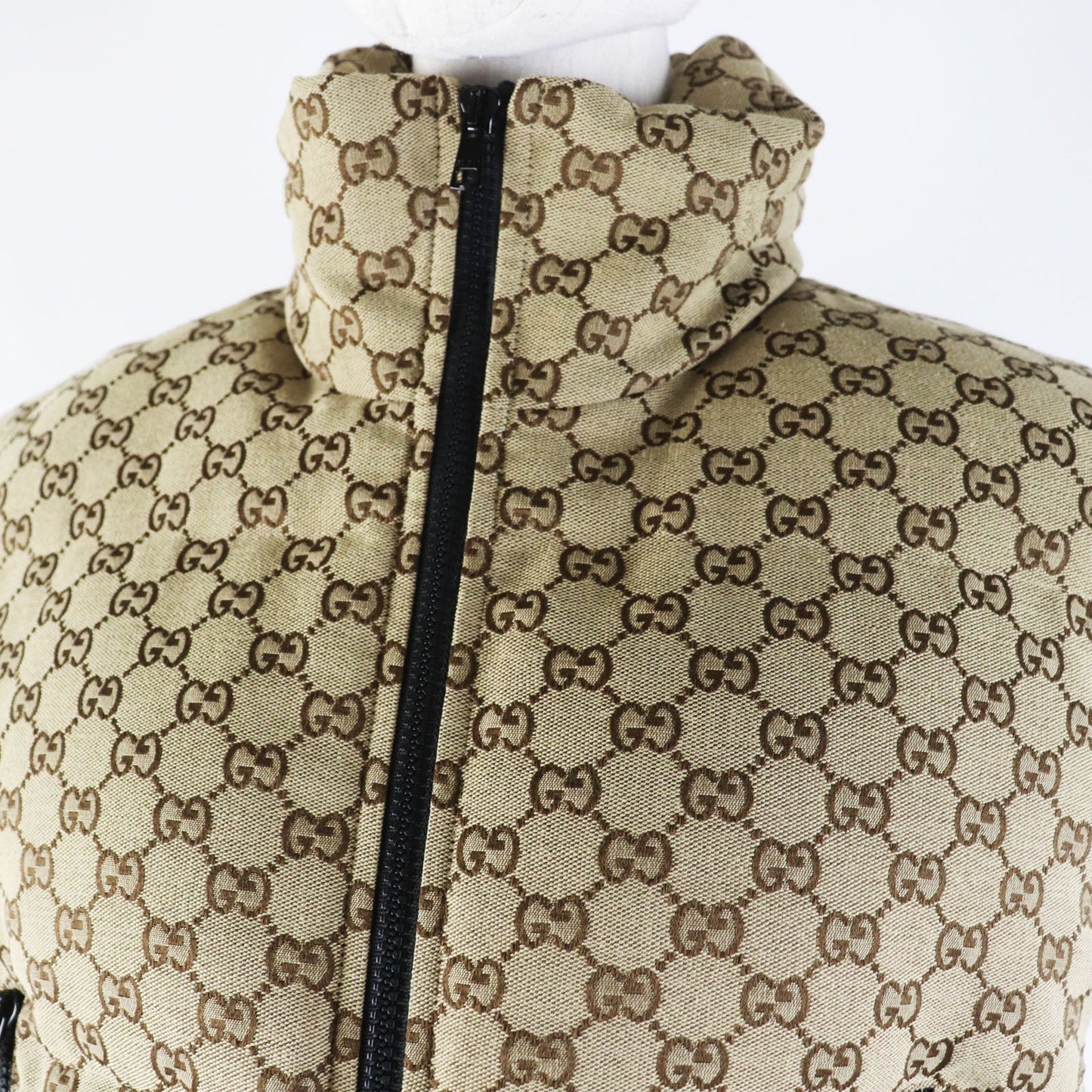 Gucci GG Pattern Hooded Zip-Up Padded Vest XS