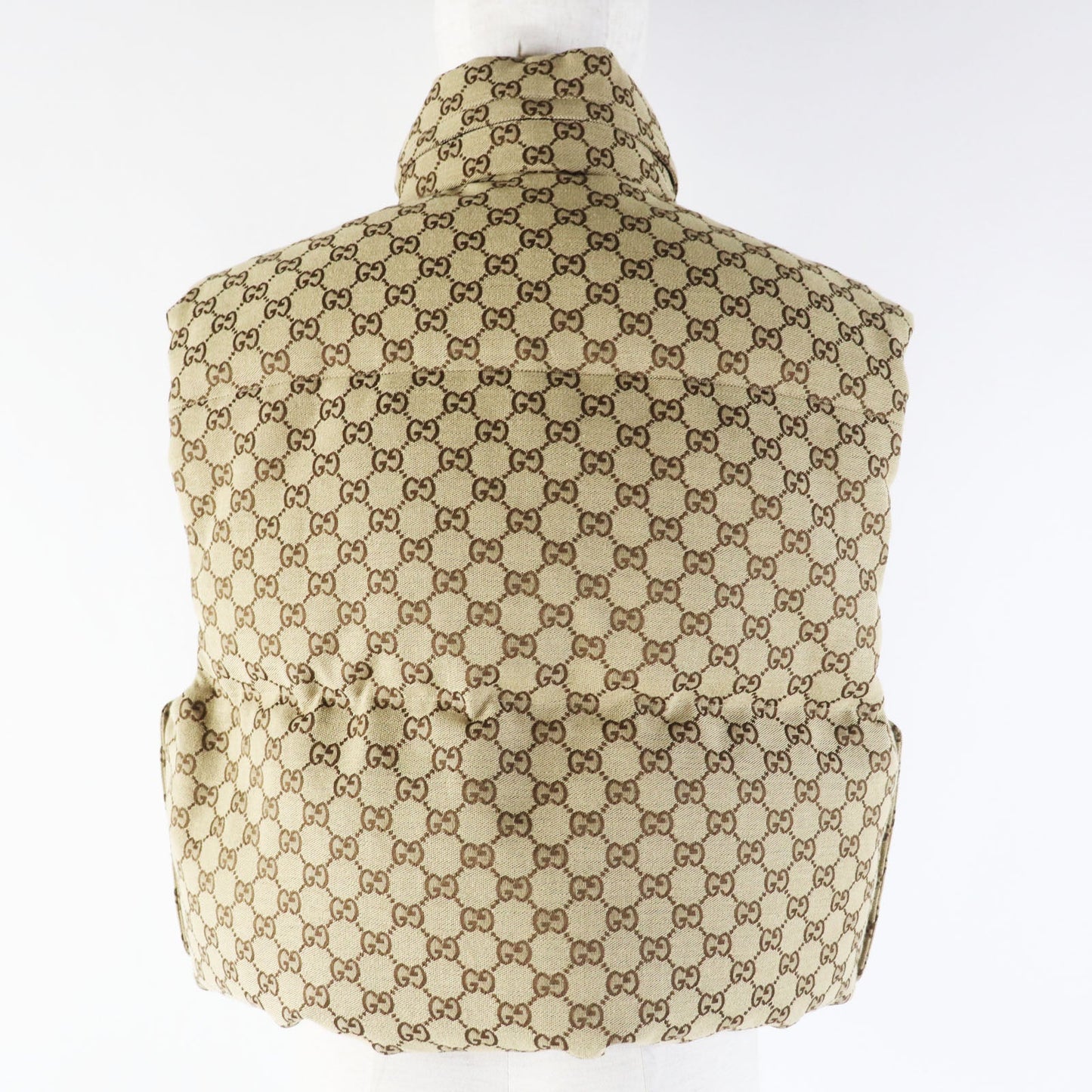 Gucci GG Pattern Hooded Zip-Up Padded Vest XS