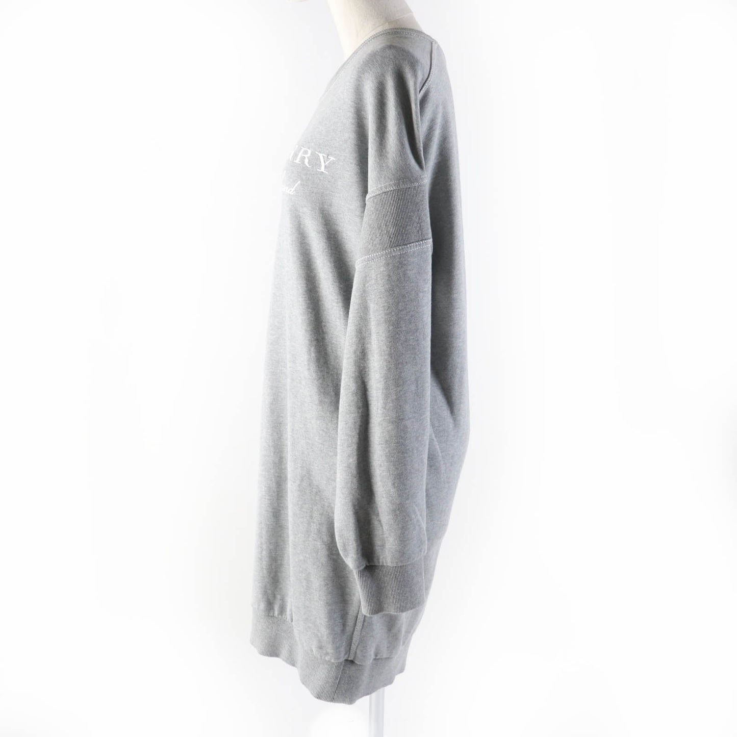 Burberry Cotton Crew Neck Tunic Dress Gray M