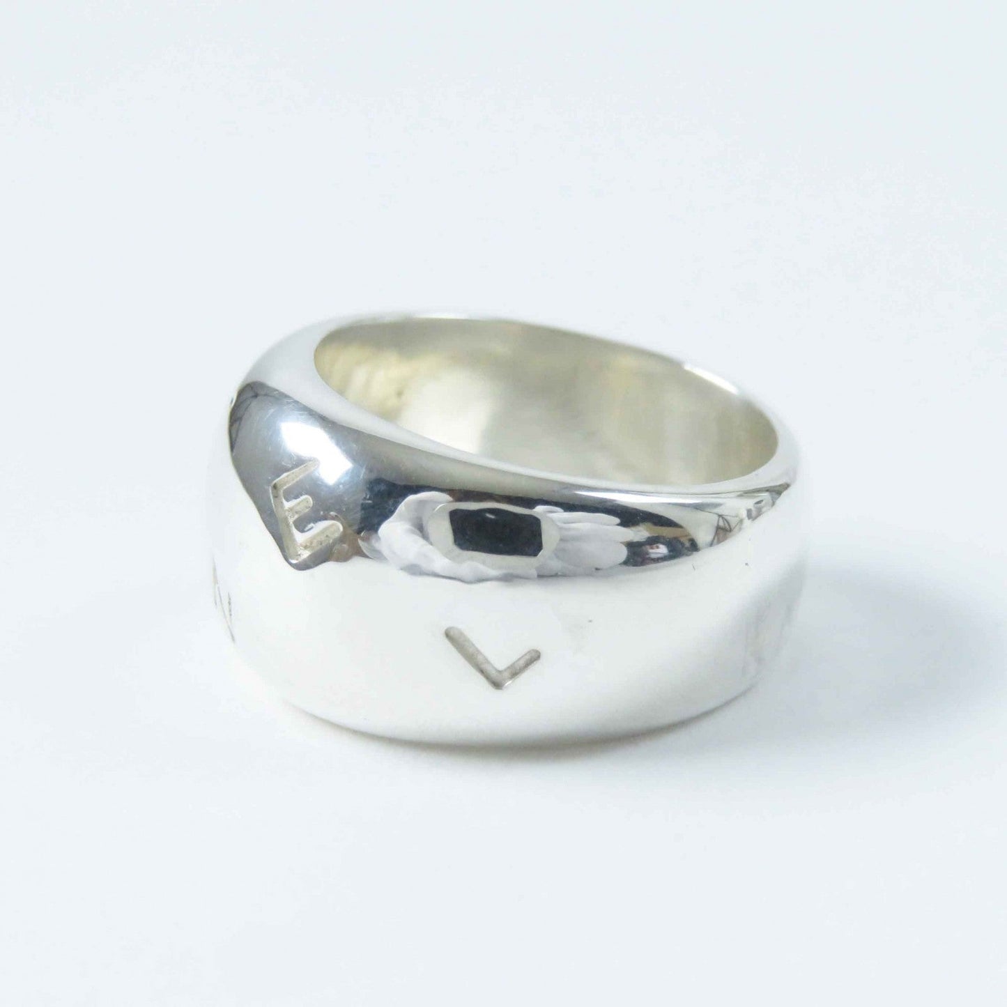 Chanel AG925 Silver Logo Ring for Women