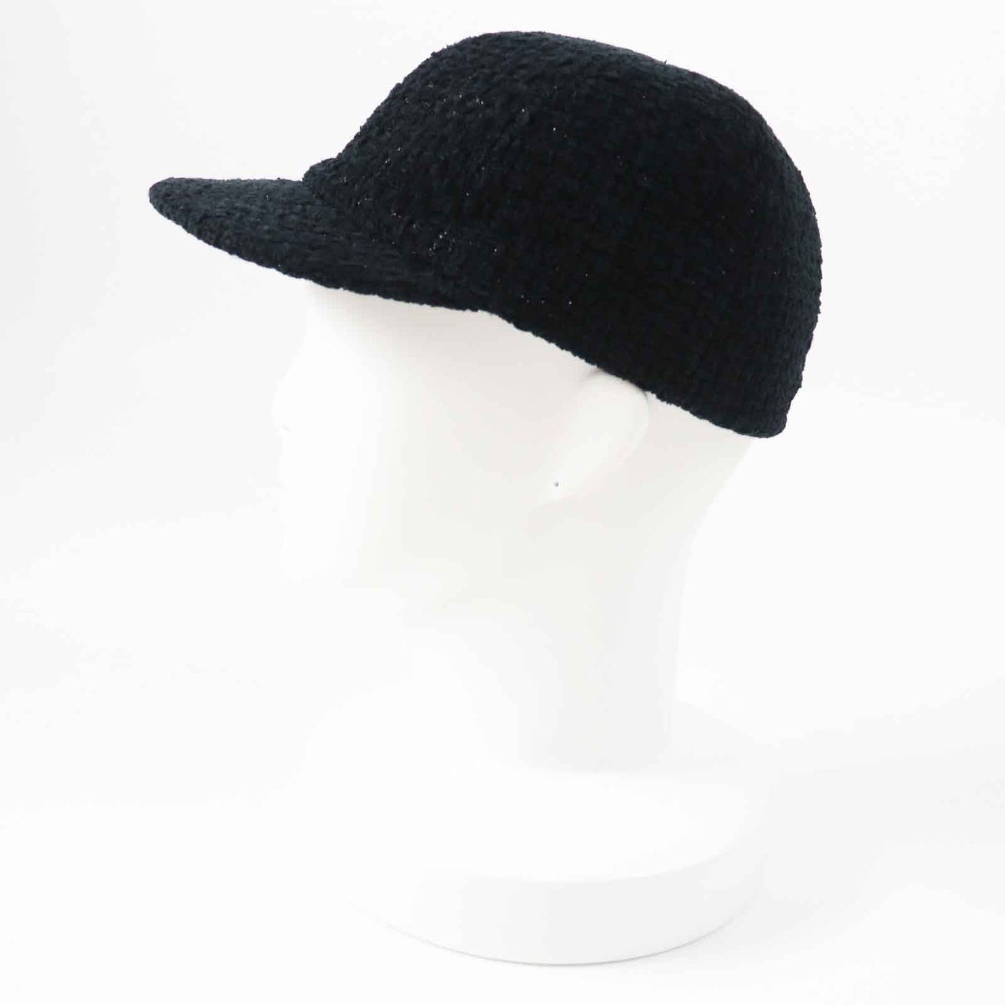 Chanel COCO Mark Tweed Cap Black M