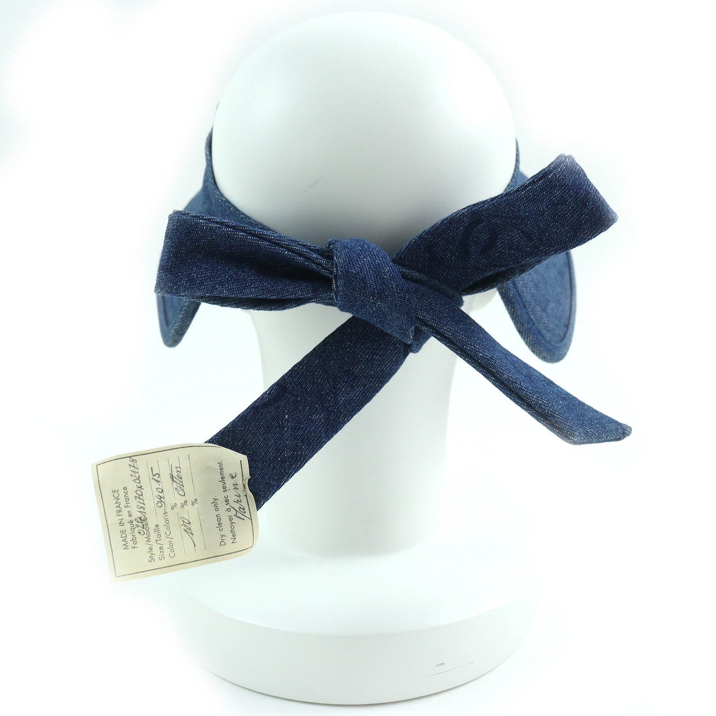 Chanel Vintage Cotton Denim Sun Visor