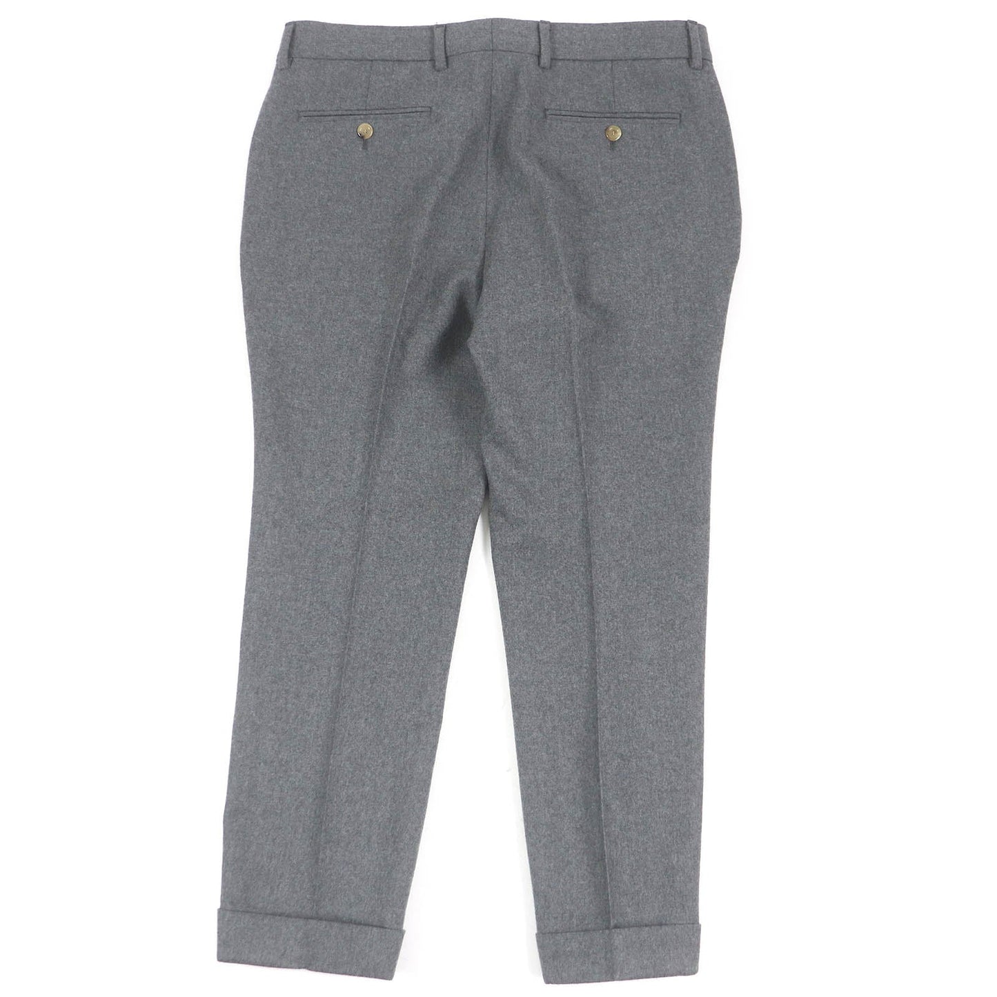 GUCCI Wool Cowhide Slacks Gray 50 Italy
