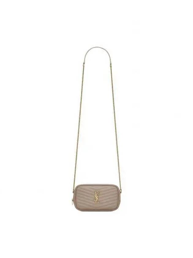 Saint Laurent Lou Small Leather Cross Bag Grey