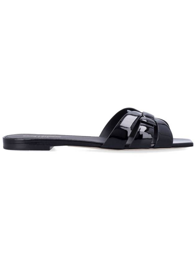 Saint Laurent Tribute Patent Leather Mules Black