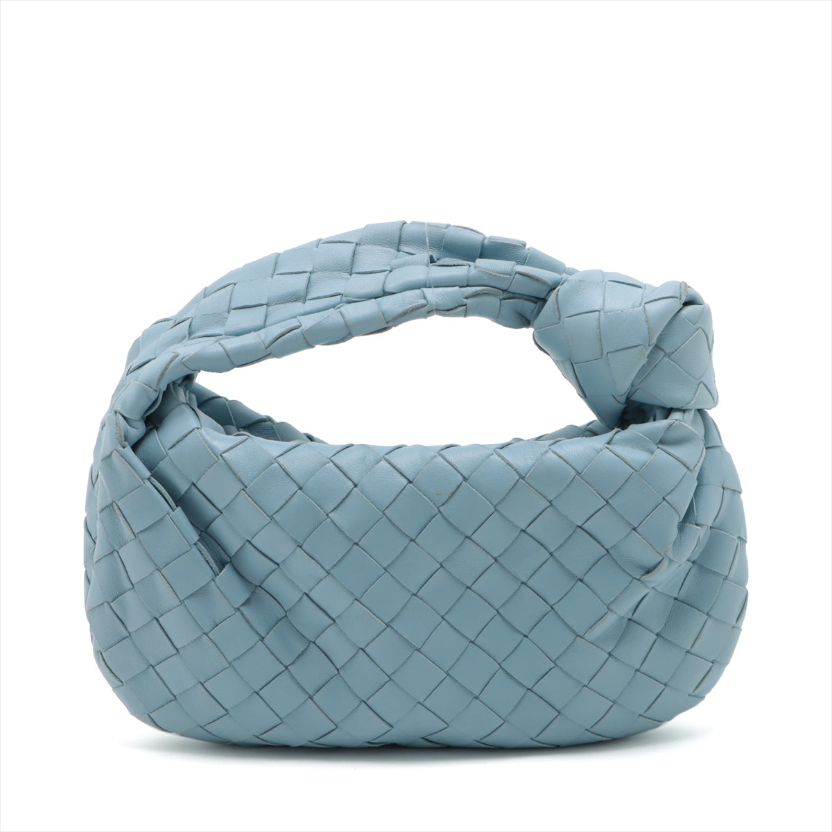 Bottega Veneta 【Points 5 times! 3/4 20h~】 【 Secondary】 Mini The Jodie Interlude Patent Leather Handbag Light Blue