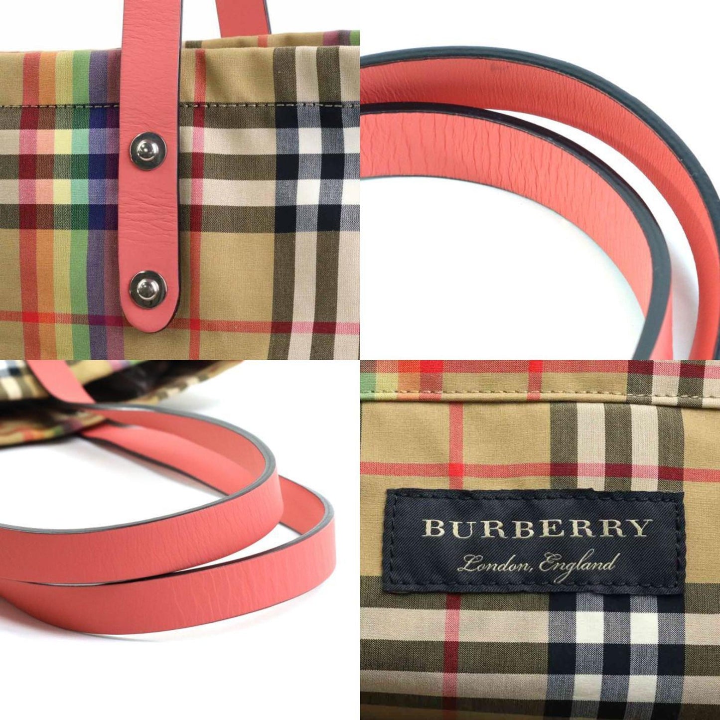 Burberry pink Cotton Leather Shoulder Bag Tote Bag ()