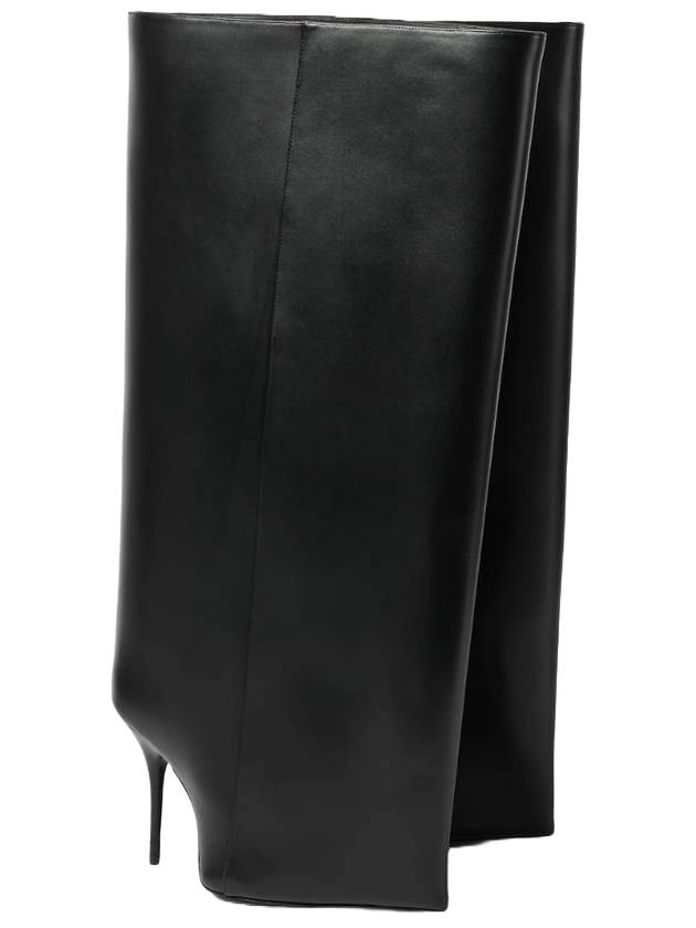 Balenciaga New Wander Leather Heel Long Boots Black