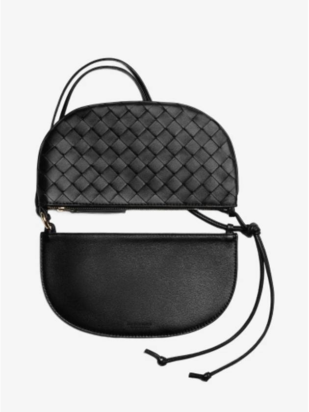 Bottega Veneta Intrecciato Shoulder Bag Black
