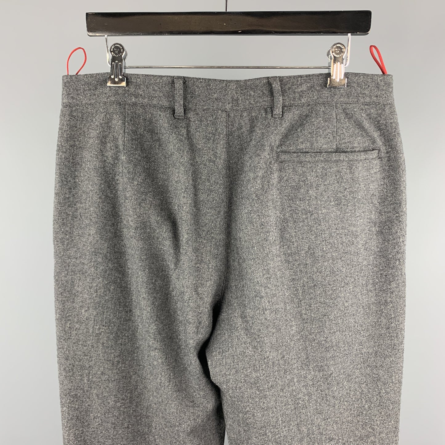 PRADA Size 34 Gray Solid Wool Blend Zip Casual Pants