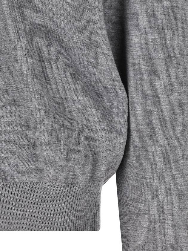 Fendi Men's V-Neck Wool Cardigan Grey