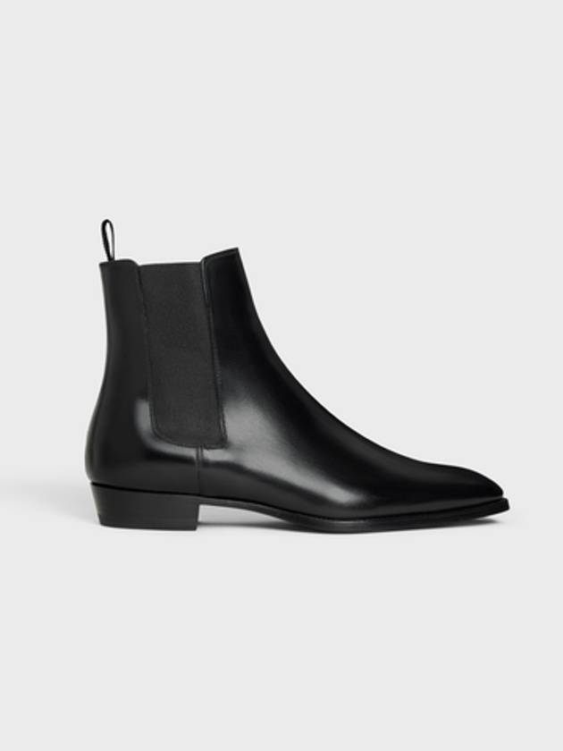 CELINE Drugstore Shiny Calfskin Chelsea Boots Black