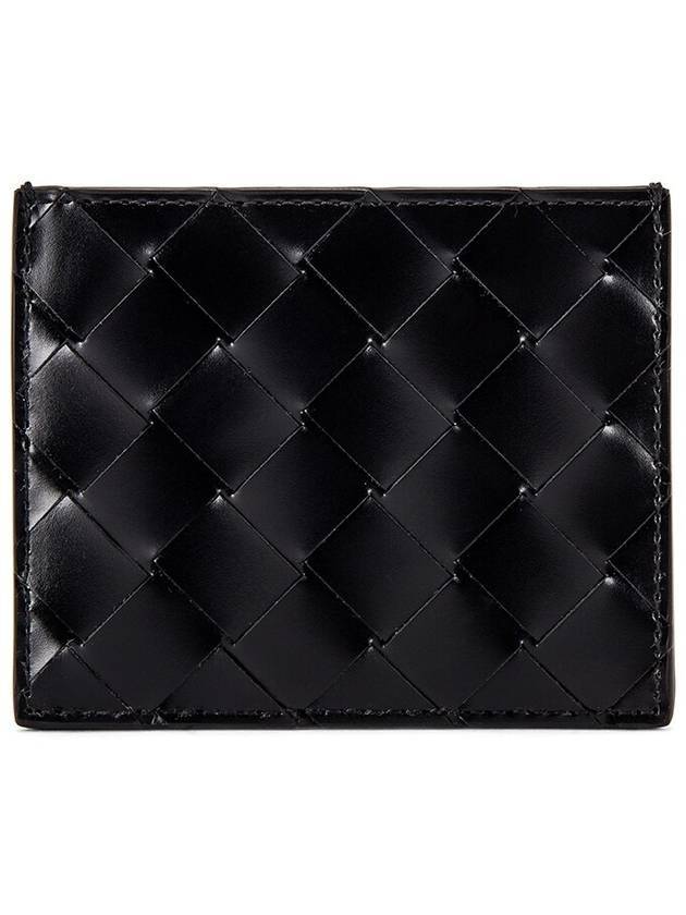Bottega Veneta Intrecciato Spazzolato Card Holder Black