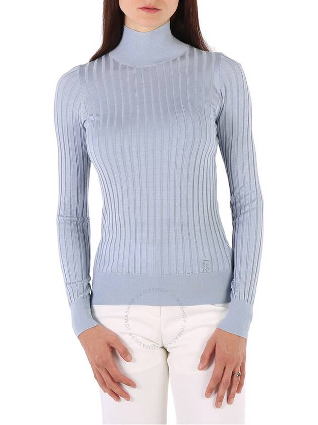 Burberry Burberry Pale Blue Abbi High-Neck Silk Sweater, Size X-Small