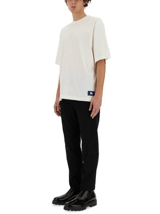 Burberry Logo Patch Cotton Jersey Short Sleeve T-Shirt Ivory