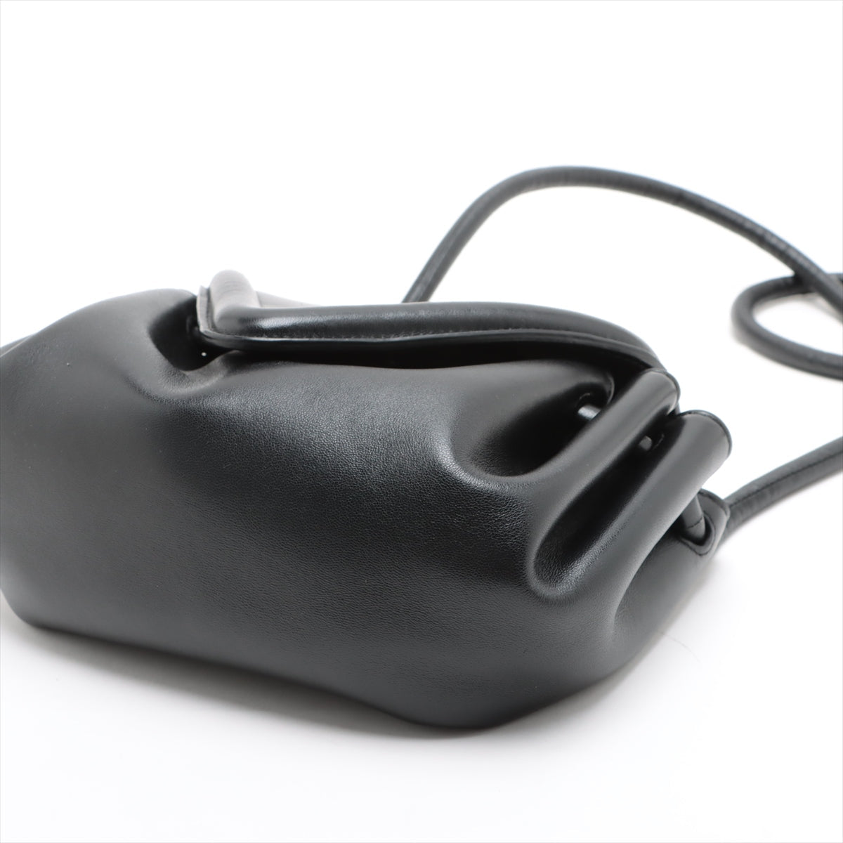 Bottega Veneta Big Leather Shoulder Bag Black Bottega