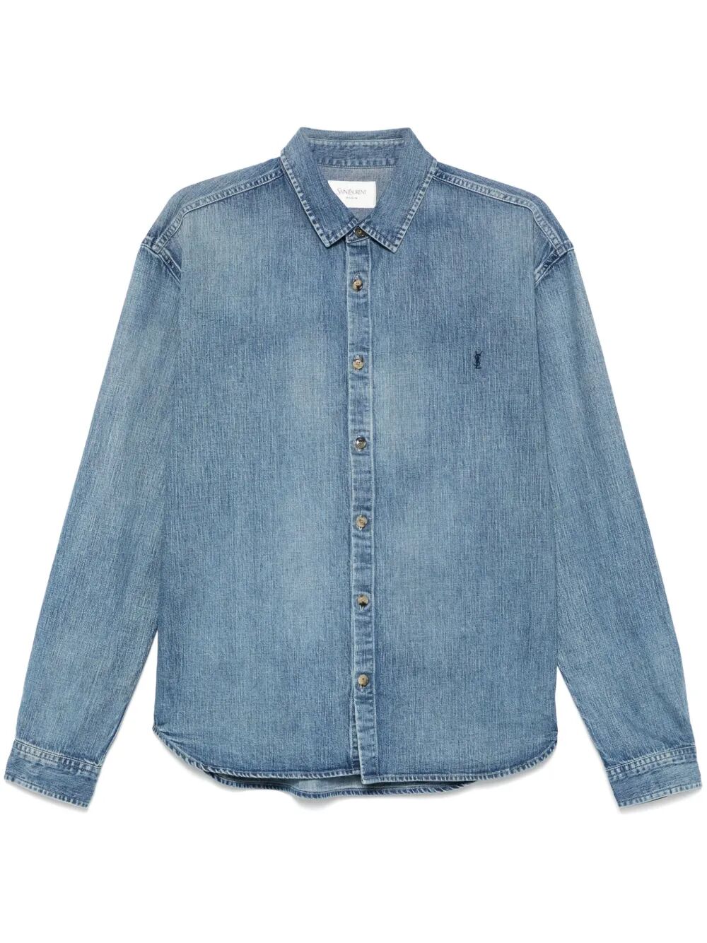 Saint Laurent Men Relaxed Fit Cassandre Denim Shirt