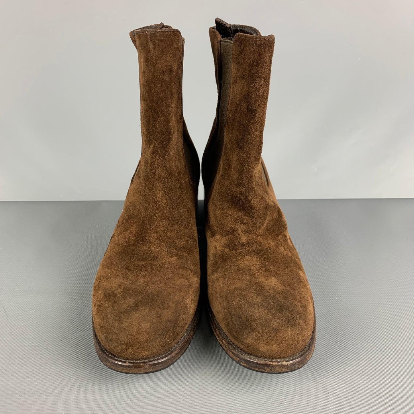 PRADA Size 8 Brown Suede Chelsea Boots