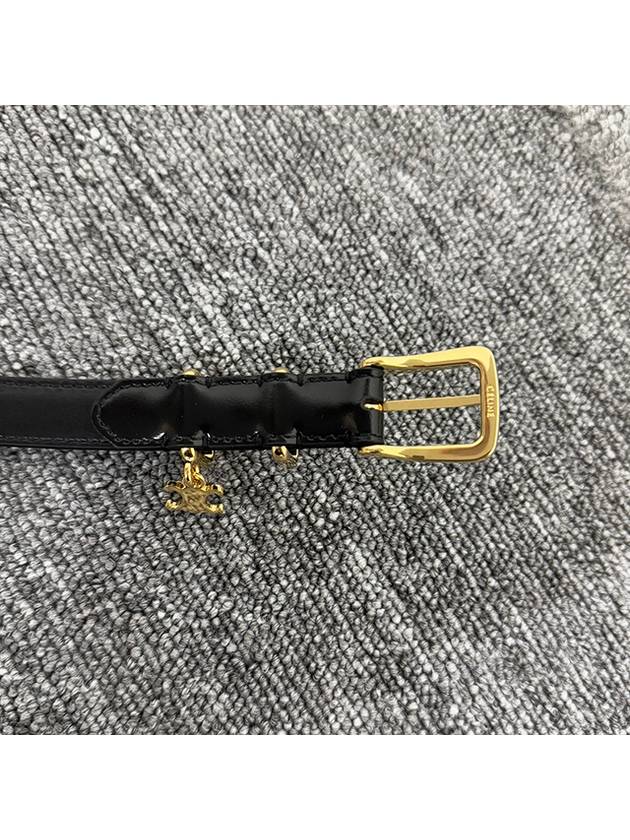 CELINE Taurillon Leather Elegant Charm 1 Belt Black