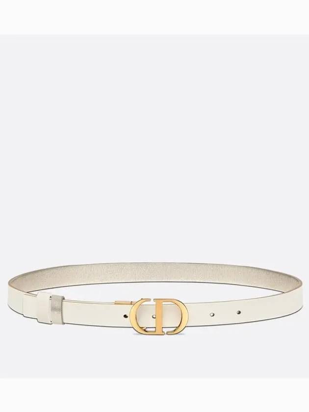 30 Montaigne 20mm Smooth Calfskin Reversible Belt Latte Dior