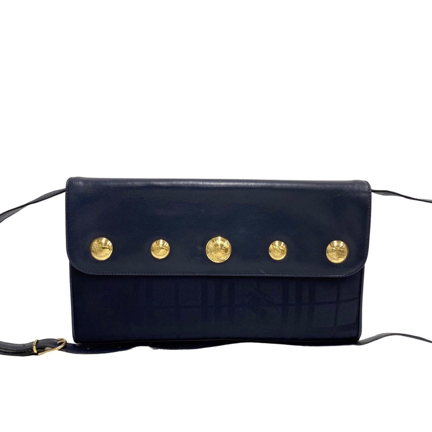 Burberry Leather Nylon Clutch Bag Shoulder Bag ()