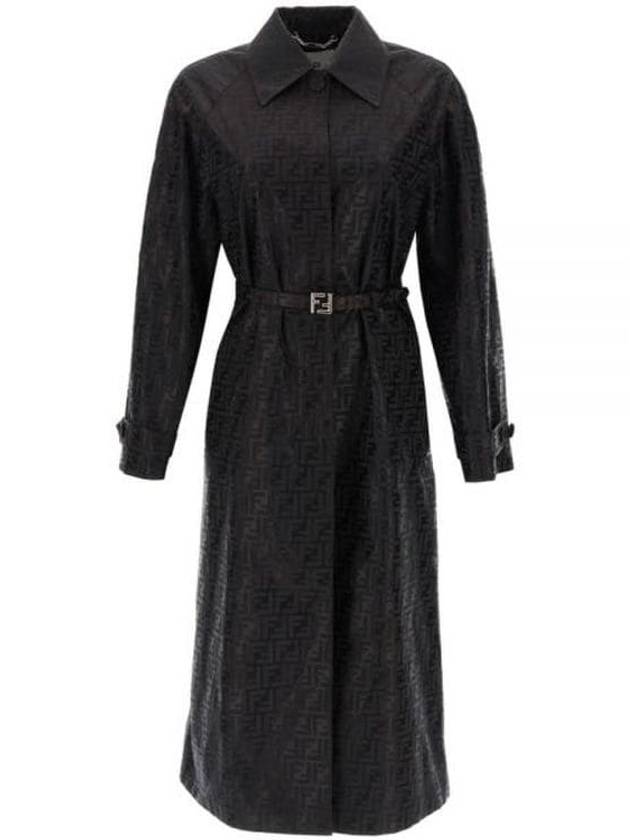 Fendi Cotton Blend Trench Coat Black
