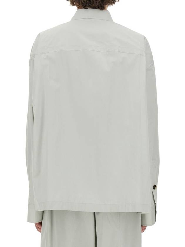 Bottega Veneta Cotton Silk Long Sleeve Shirt Cloud