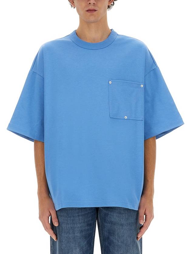 Bottega Veneta Cotton Jersey Short Sleeve T-Shirt Blue