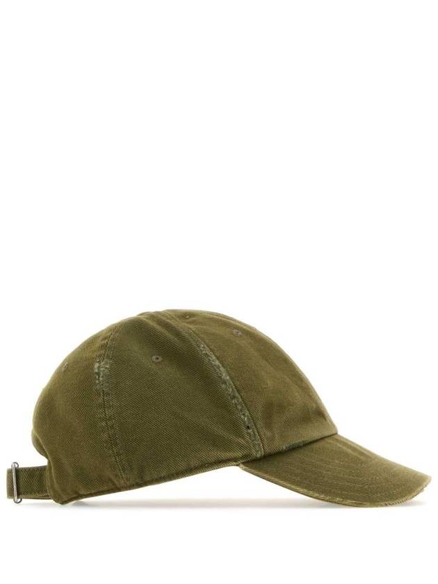 Saint Laurent Cassandre Cotton Ball Cap Olive