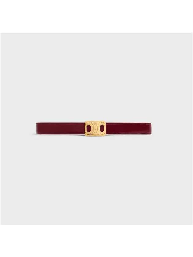 CELINE Frame Triomphe Reversible Medium Belt Light Burgundy White