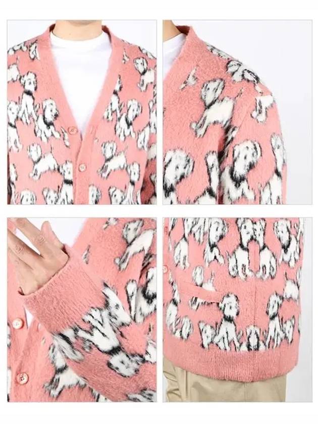 CELINE Artist Jacquard Brushed Cotton Cardigan Pink