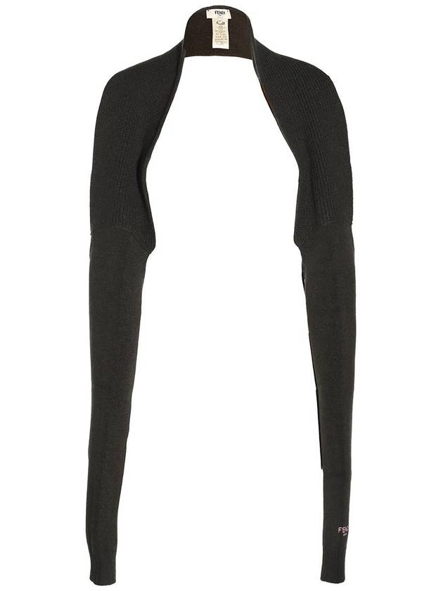 Fendi High Neck Cashmere Wool Knit Top Dark Green