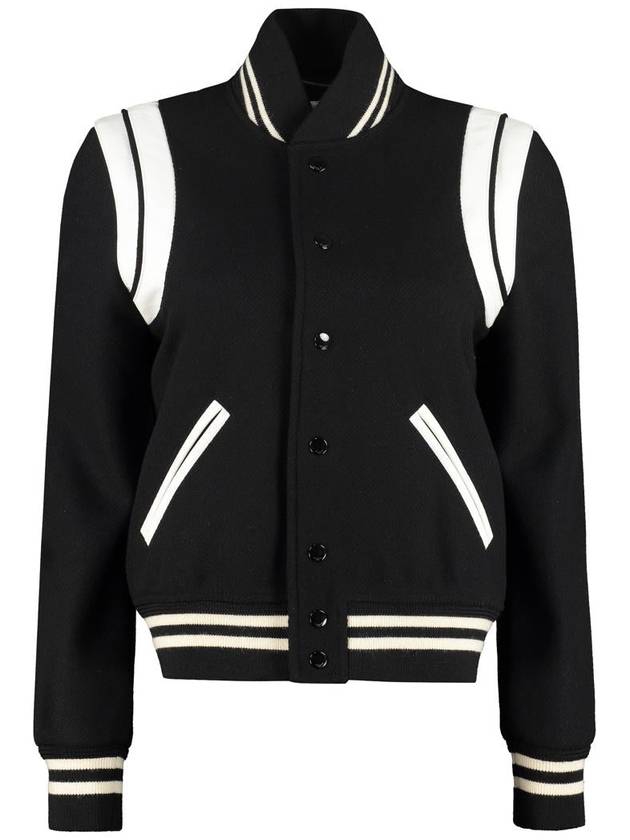 Saint Laurent Teddy Jacket In Wool Black