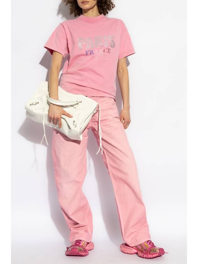 Balenciaga Balenciaga T-shirt With Logo, Women's, Pink