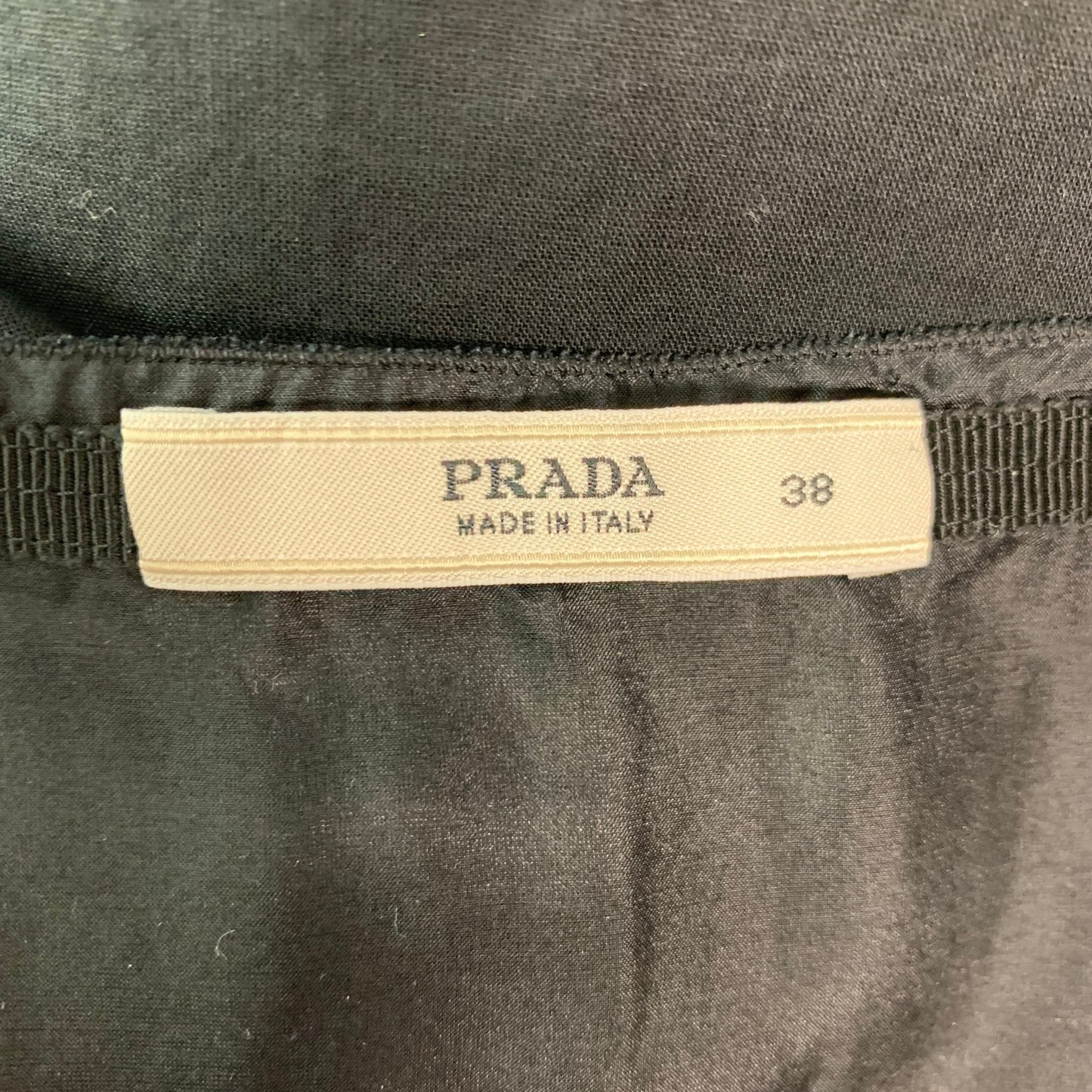 PRADA Size 2 Black Cotton Textured Pleated Skirt