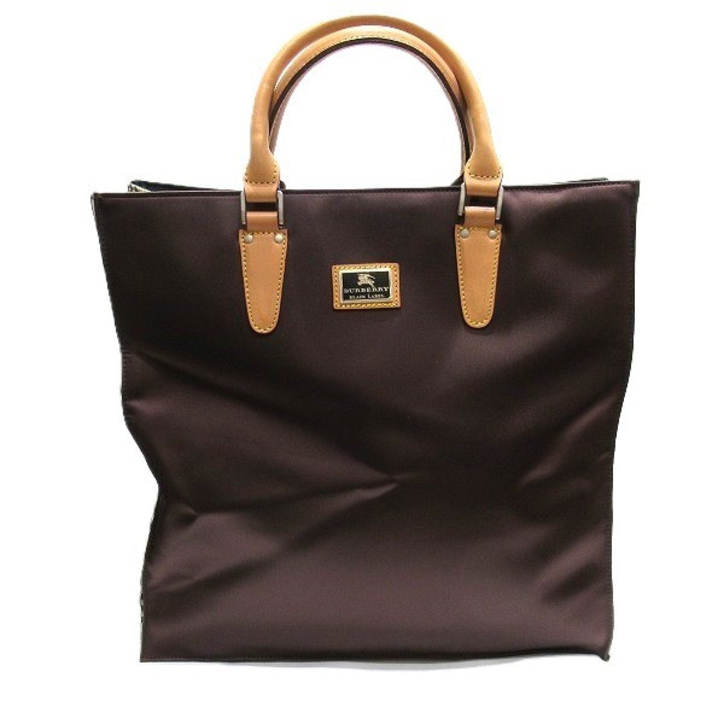 Burberry Nylon Canvas Leather Handbag Tote Bag ()