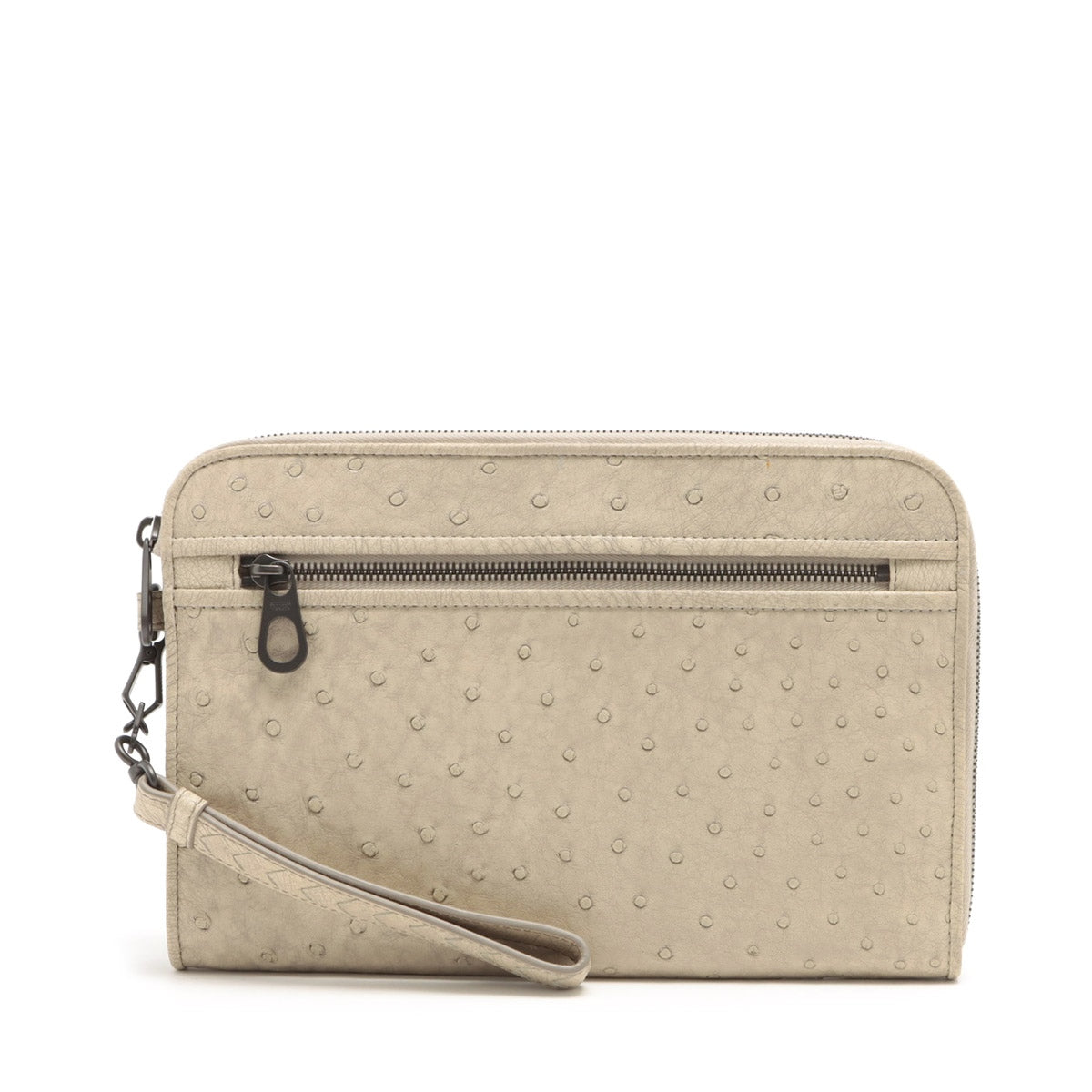 Bottega Veneta Ostrich Clutch Beige