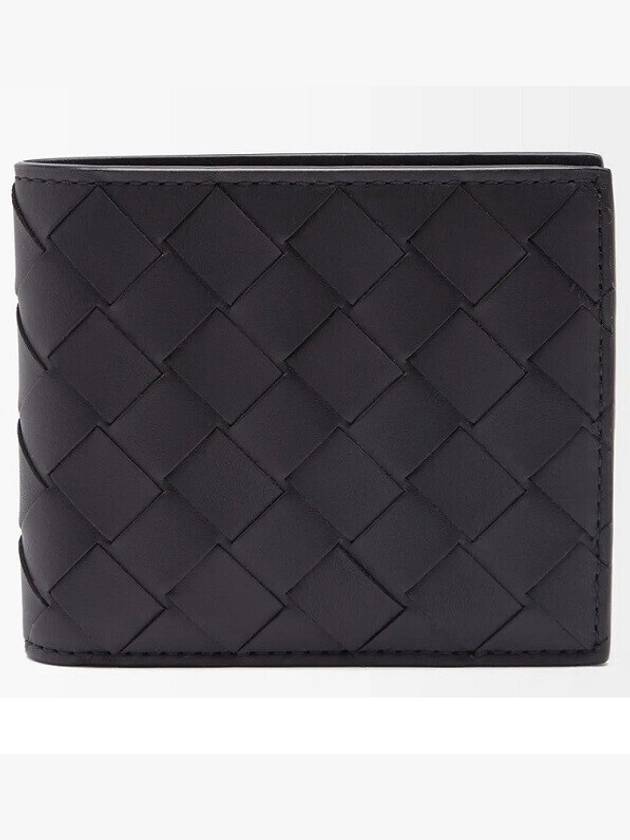 Bottega Veneta Intrecciato Leather Half Wallet Black