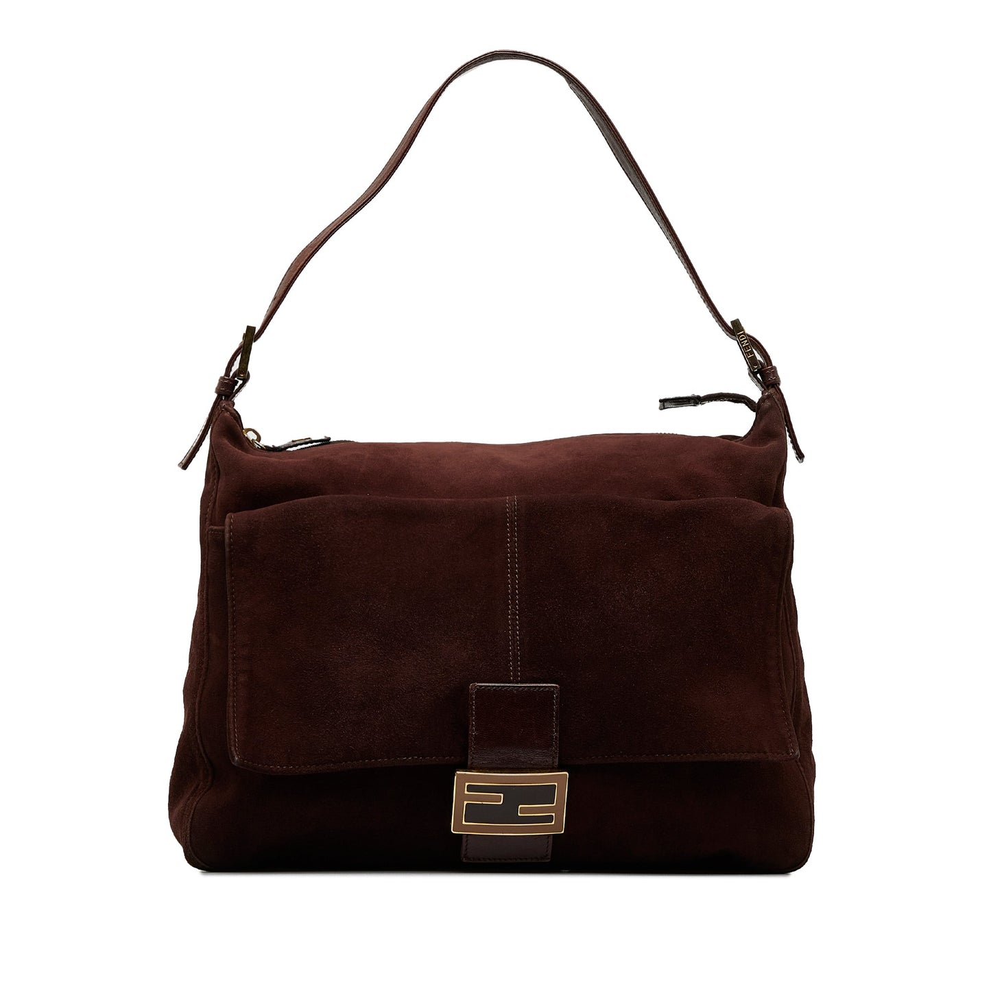 FENDI FF Suede Shoulder Bag