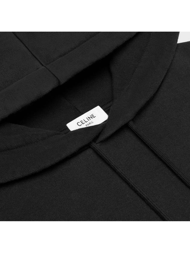 CELINE Logo Cotton Fleece Loose Hood Washed Black