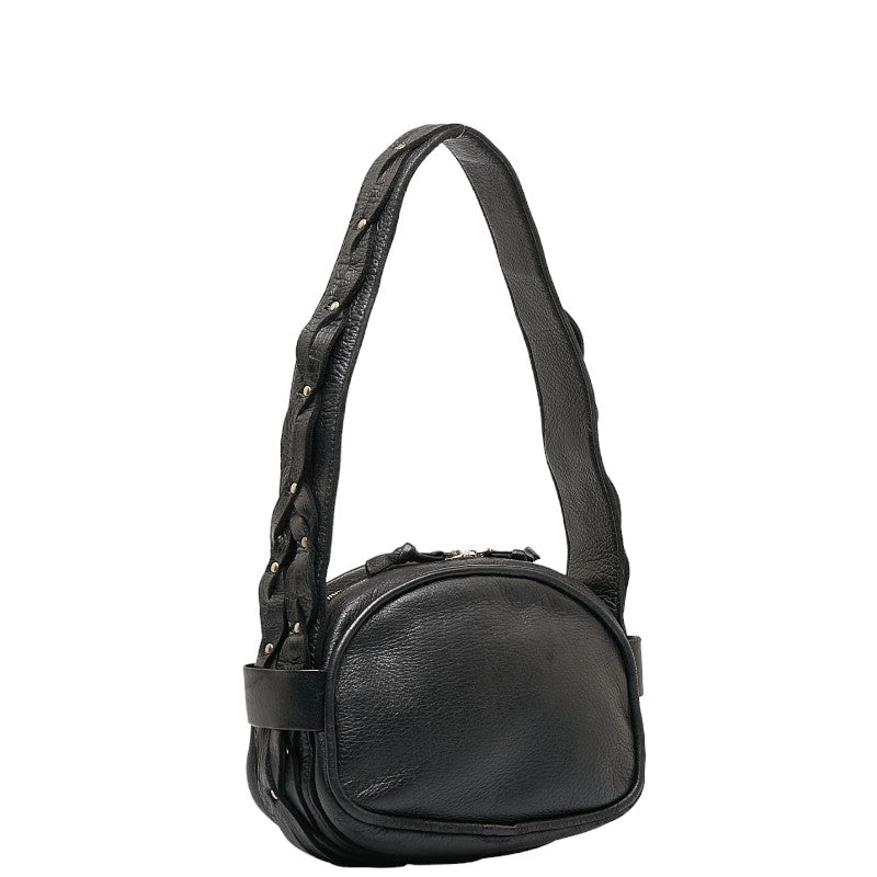 Bottega Veneta Intrecciato Shoulder Bag in Calf Leather Black Ladies
